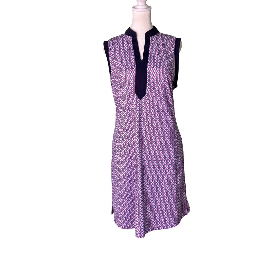 Fairway & Greene Talia Golf Dress Wild Rose Geometric Print SPF 50+ (Size L)